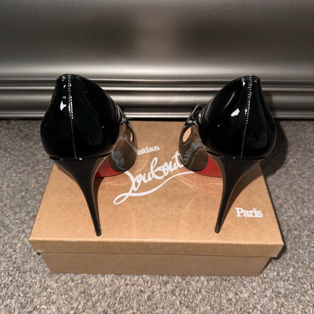 Christian Louboutin Black and Red Patent Heels - Picture 3 of 4